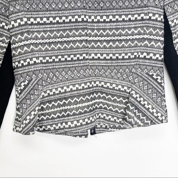 Rebecca Taylor Blazer Femme Fancy Tweed Crop Jacket Black White Size 4 - Picture 9 of 16